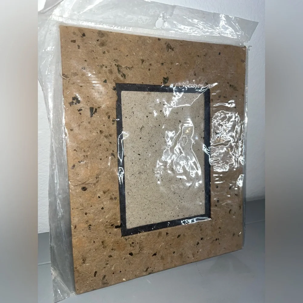 Handmade Natural Fiber Paper Table Top Photo Frame Mixed Media Paper EcoFriendly